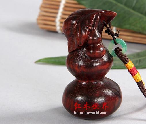 印度小叶紫檀葫芦小把件 富贵长寿-4