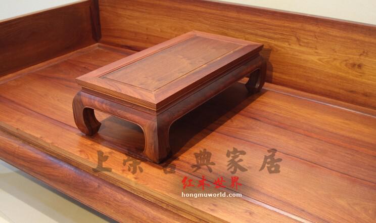 明清古典仙游红木家具 缅花中式实木罗汉榻罗汉床-4