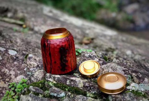 印度小叶紫檀，马蹄形茶叶罐，仙作