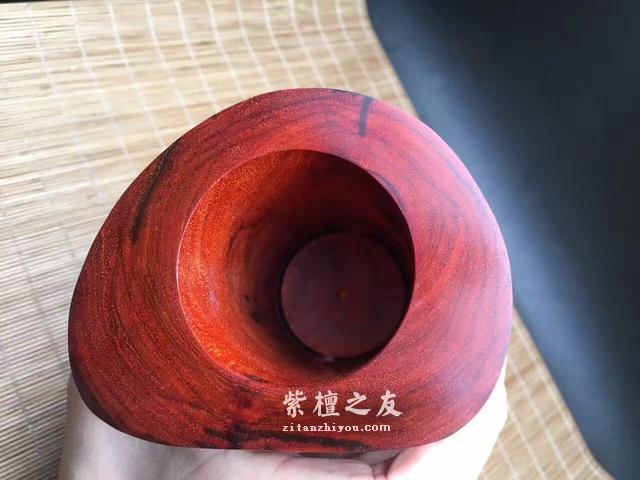 蛟龙得水 印度小叶紫檀纯手工笔筒 象征有才之人遇良机-6