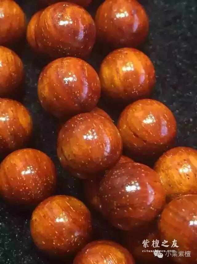 正宗印度小叶紫檀108手串欣赏 满金星鸡血红玻璃底高油密闭合棕眼-4