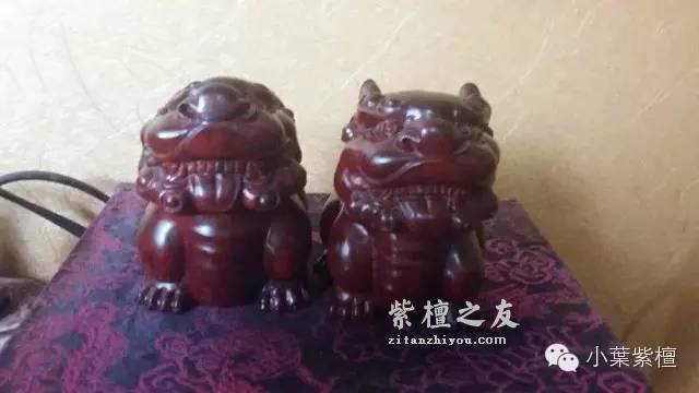 印度小叶紫檀摆件《招财貔貅》一对 造型萌趣可爱-4
