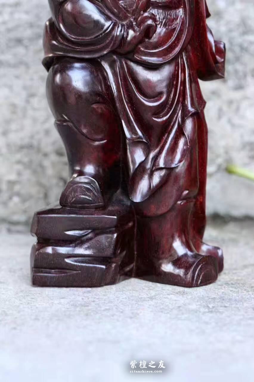 小叶紫檀镇宅小摆件《钟馗》 精工雕刻栩栩如生-1
