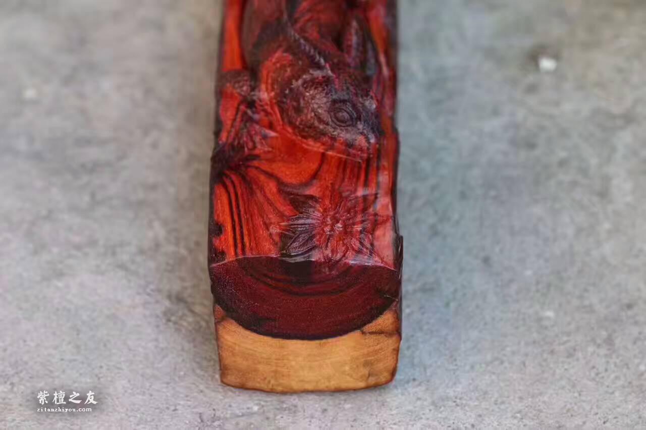 小叶紫檀工艺品《七彩蜥蜴》寓意招财做工精致值得收藏-7