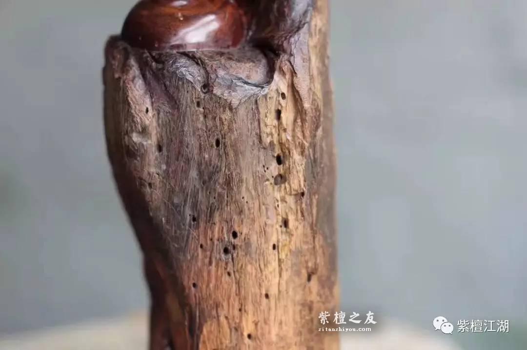 小叶紫檀风化料罗汉小摆件 小巧可爱-7