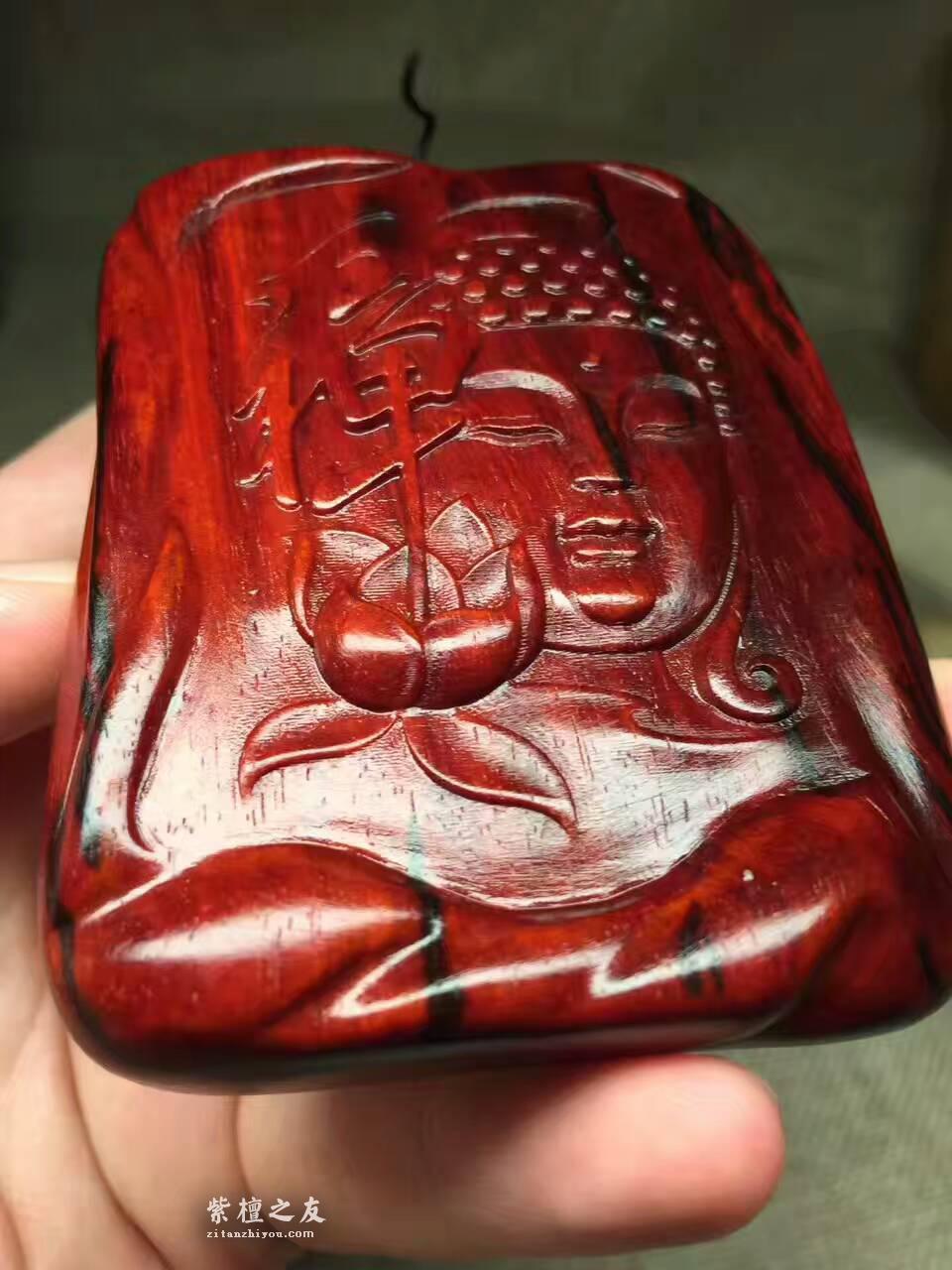 小叶紫檀把件《禅心 佛缘》 小巧可爱适合把玩-3