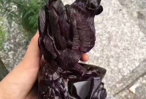 小叶紫檀工艺品《大吉大利》纯手工雕刻造型栩栩如生