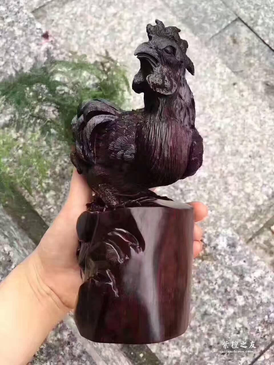 小叶紫檀工艺品《大吉大利》纯手工雕刻造型栩栩如生-2