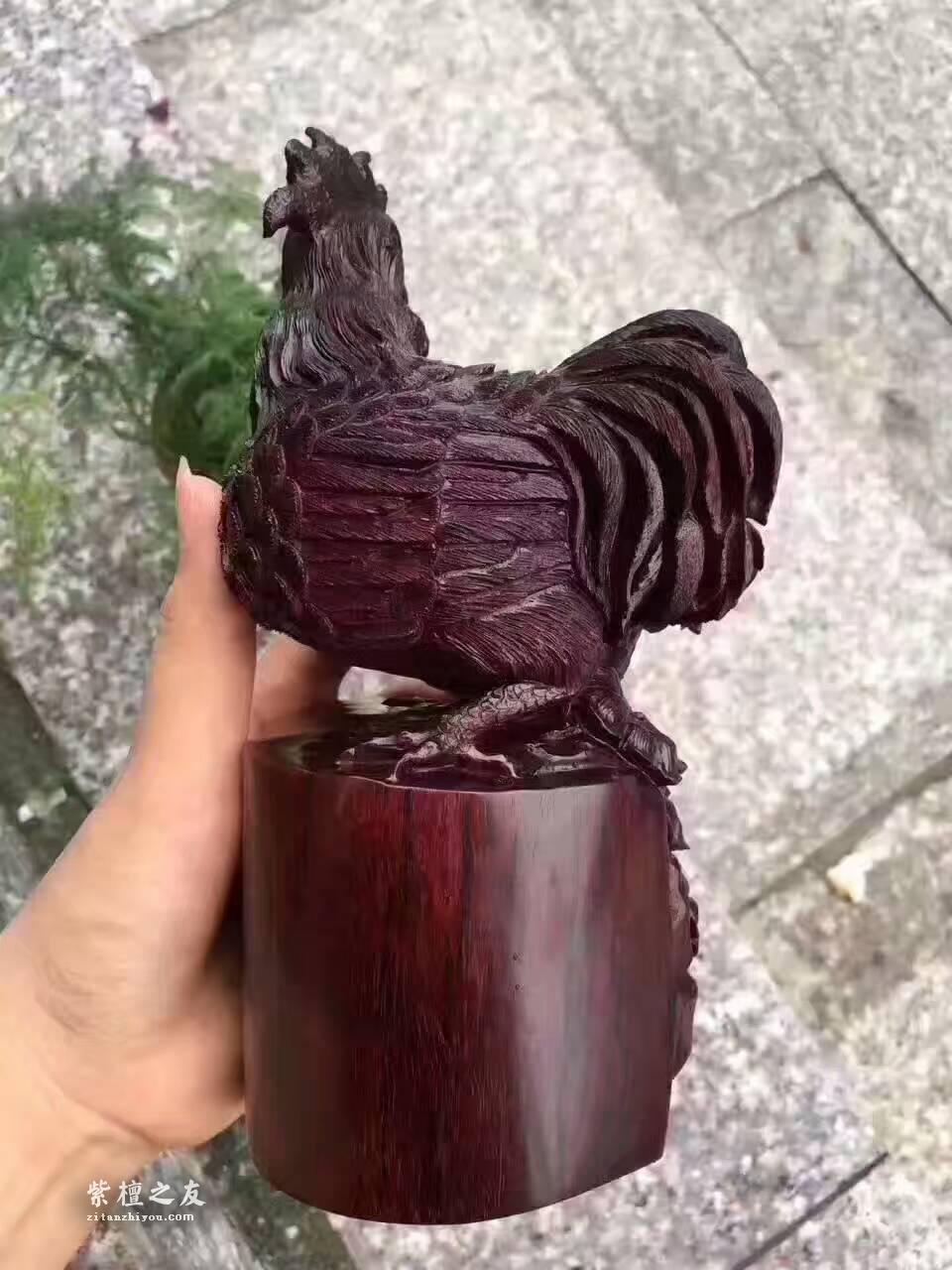 小叶紫檀工艺品《大吉大利》纯手工雕刻造型栩栩如生-3