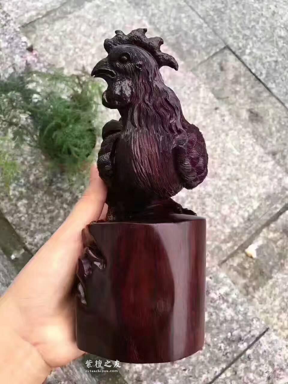小叶紫檀工艺品《大吉大利》纯手工雕刻造型栩栩如生-8