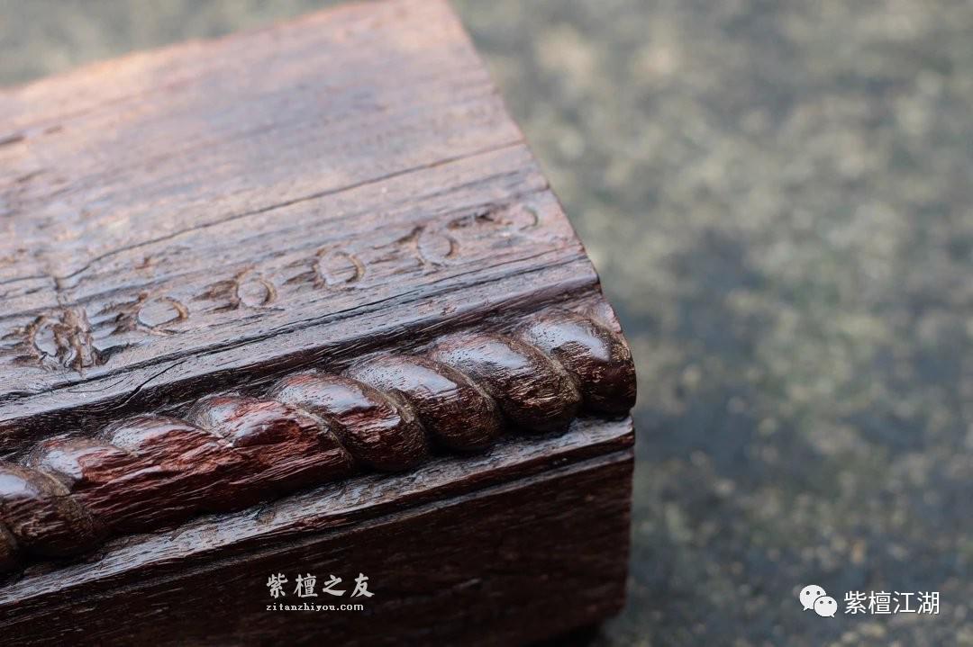 文房雅具七件套 小叶紫檀雕花拆房纯二膘老料打造-6