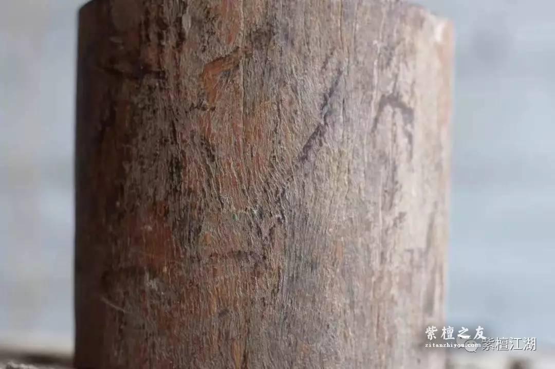 小叶紫檀拆房老料素笔筒 古朴大气简约-5