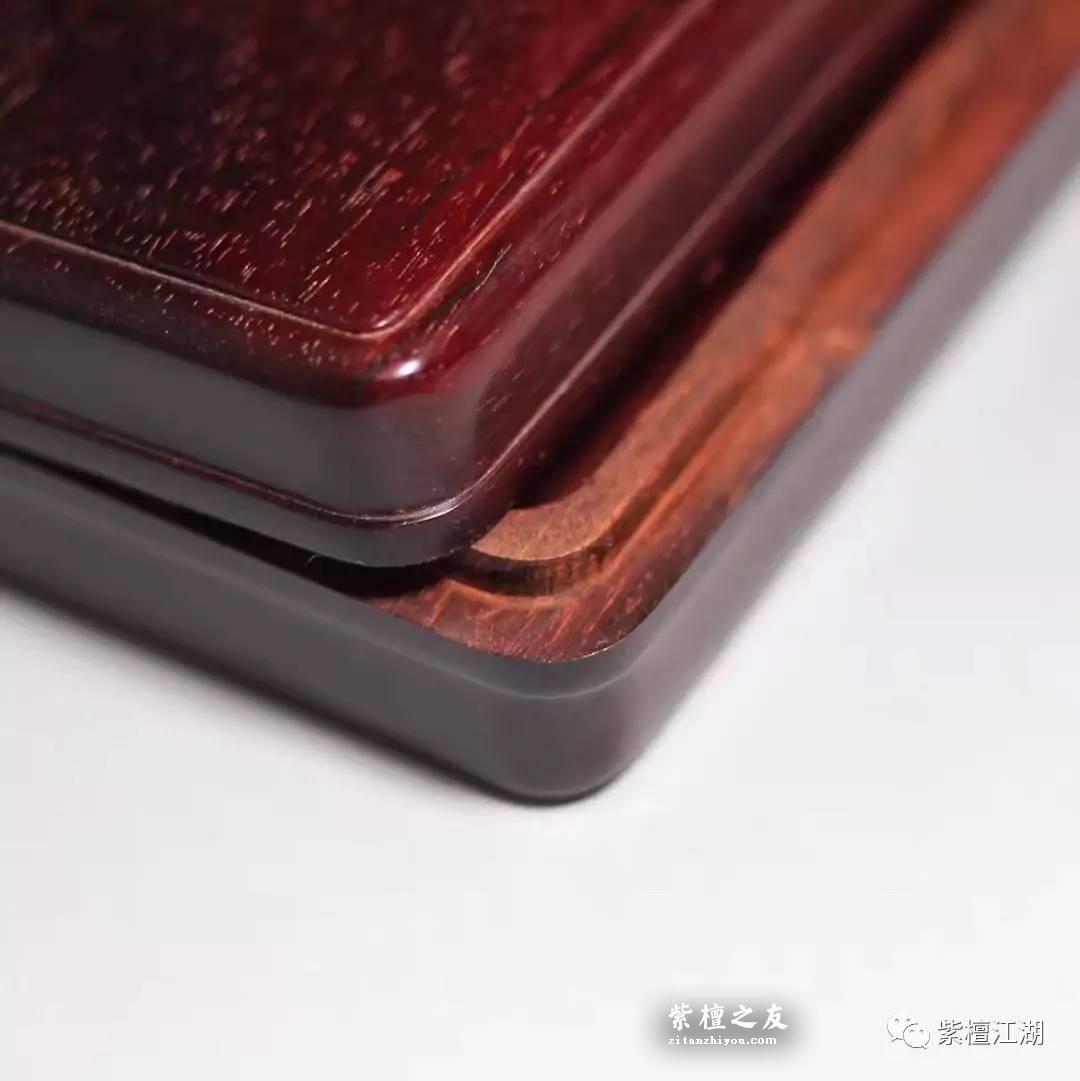 小叶紫檀珠宝盒 高密度金星老料搭配小叶紫檀8mm金星念珠带关公挂牌-2