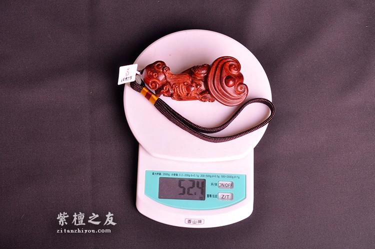 印度小叶紫檀精品手把件 吉祥如意福分多多-3
