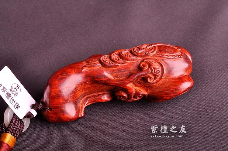 印度小叶紫檀精品手把件 吉祥如意福分多多-4