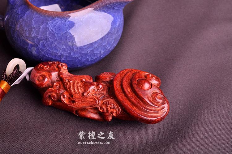 印度小叶紫檀精品手把件 吉祥如意福分多多-5