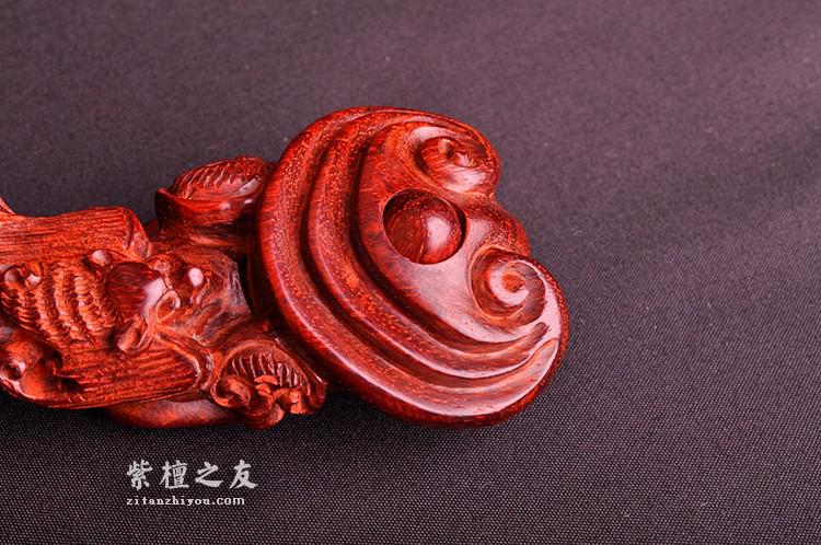 印度小叶紫檀精品手把件 吉祥如意福分多多-6