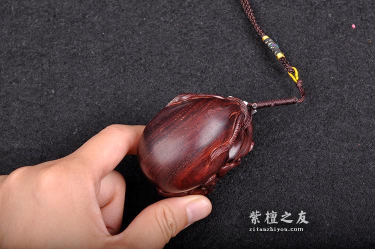 小叶紫檀子孙万代金星手把件 漂亮小巧-7