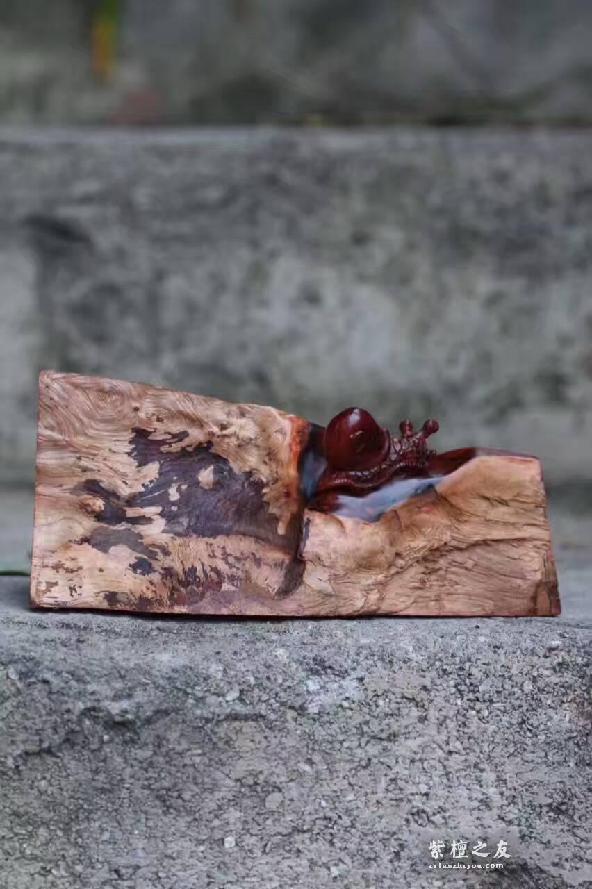 小叶紫檀工艺品《攀岩蜗牛》造型特别寓意好-5