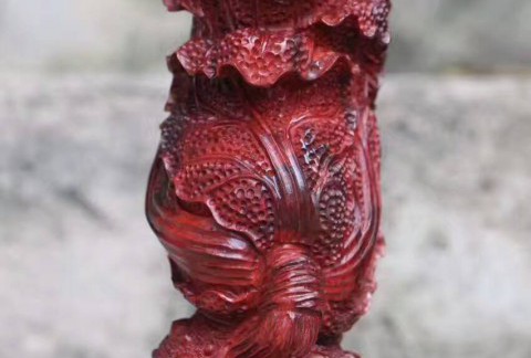 小叶紫檀工艺品《金蟾白菜》雕工精致财源滚滚