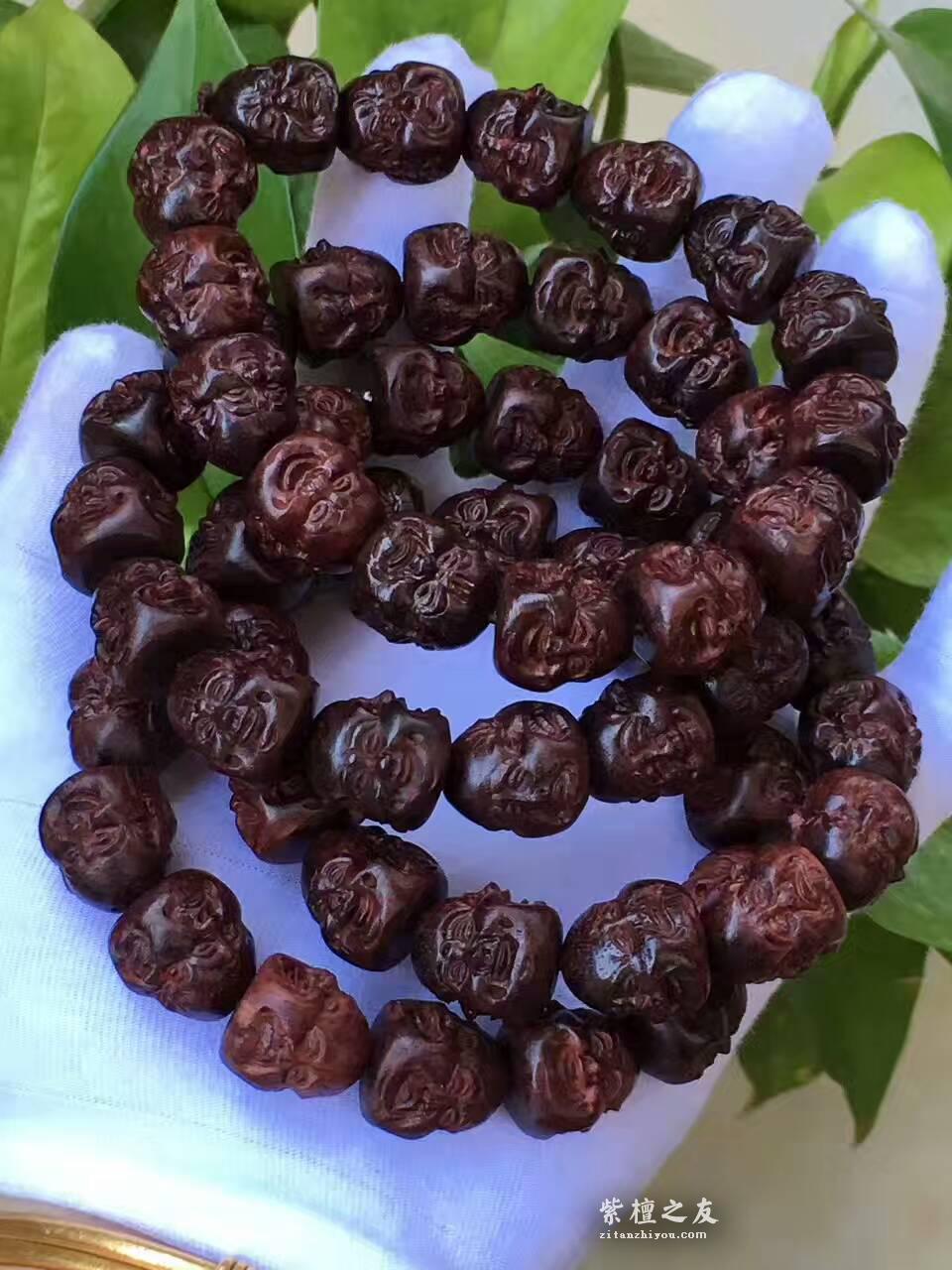 佛头手串《喜怒哀乐》 小叶紫檀老料打造-1