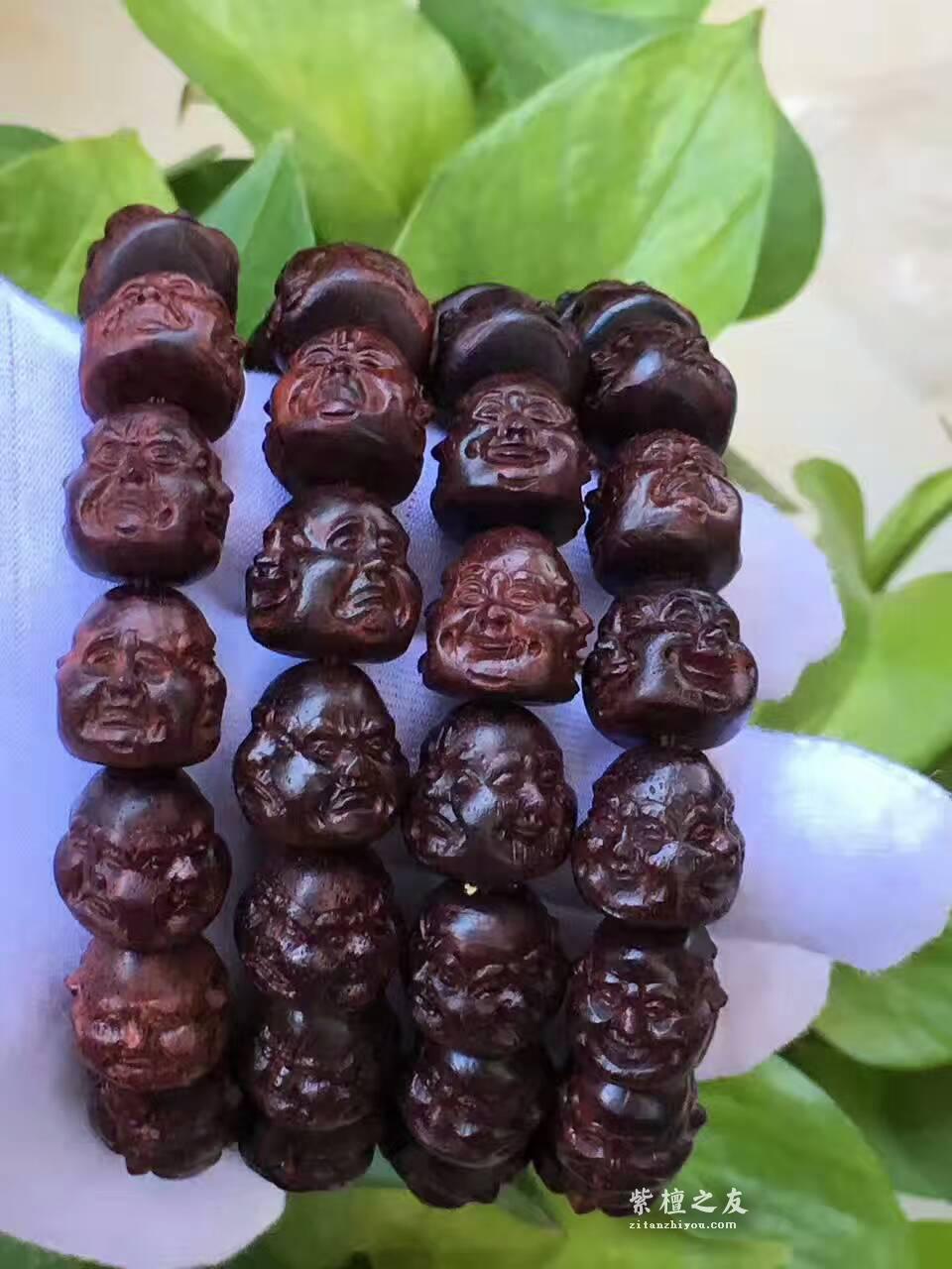 佛头手串《喜怒哀乐》 小叶紫檀老料打造-5