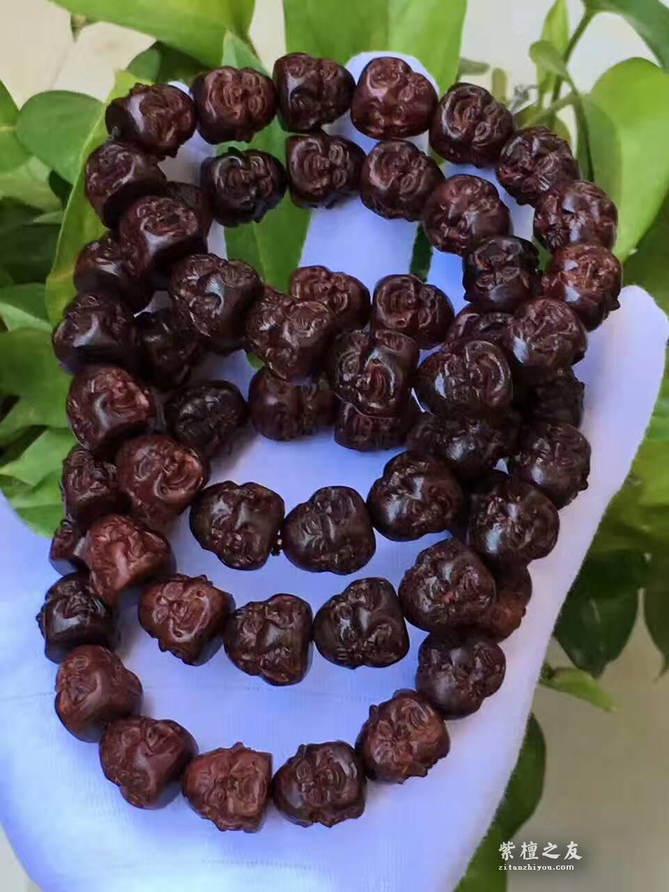 佛头手串《喜怒哀乐》 小叶紫檀老料打造-6