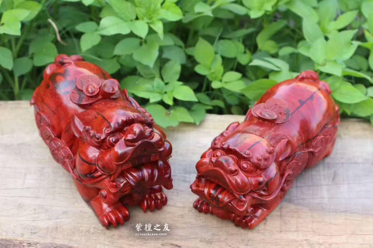 小叶紫檀工艺品母子情深 精选高油密鸡血料材质细腻油性一流-2