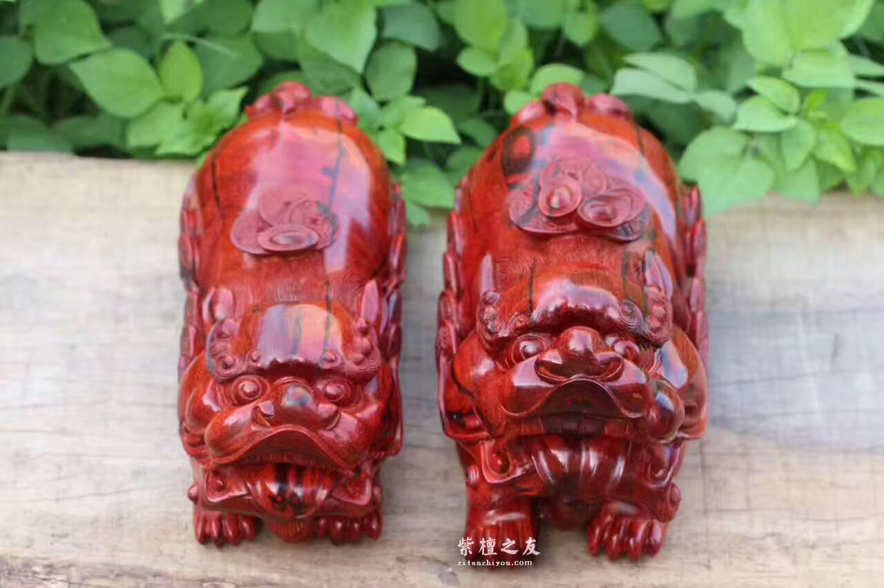 小叶紫檀工艺品母子情深 精选高油密鸡血料材质细腻油性一流-1
