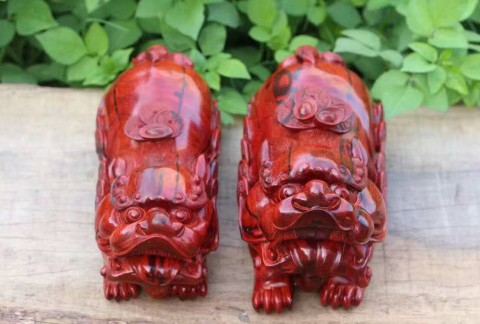 小叶紫檀工艺品母子情深 精选高油密鸡血料材质细腻油性一流