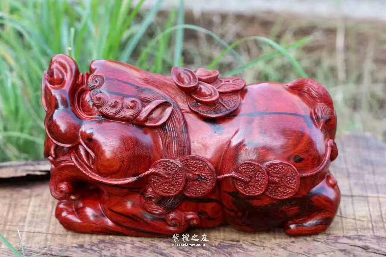 小叶紫檀工艺品母子情深 精选高油密鸡血料材质细腻油性一流-7