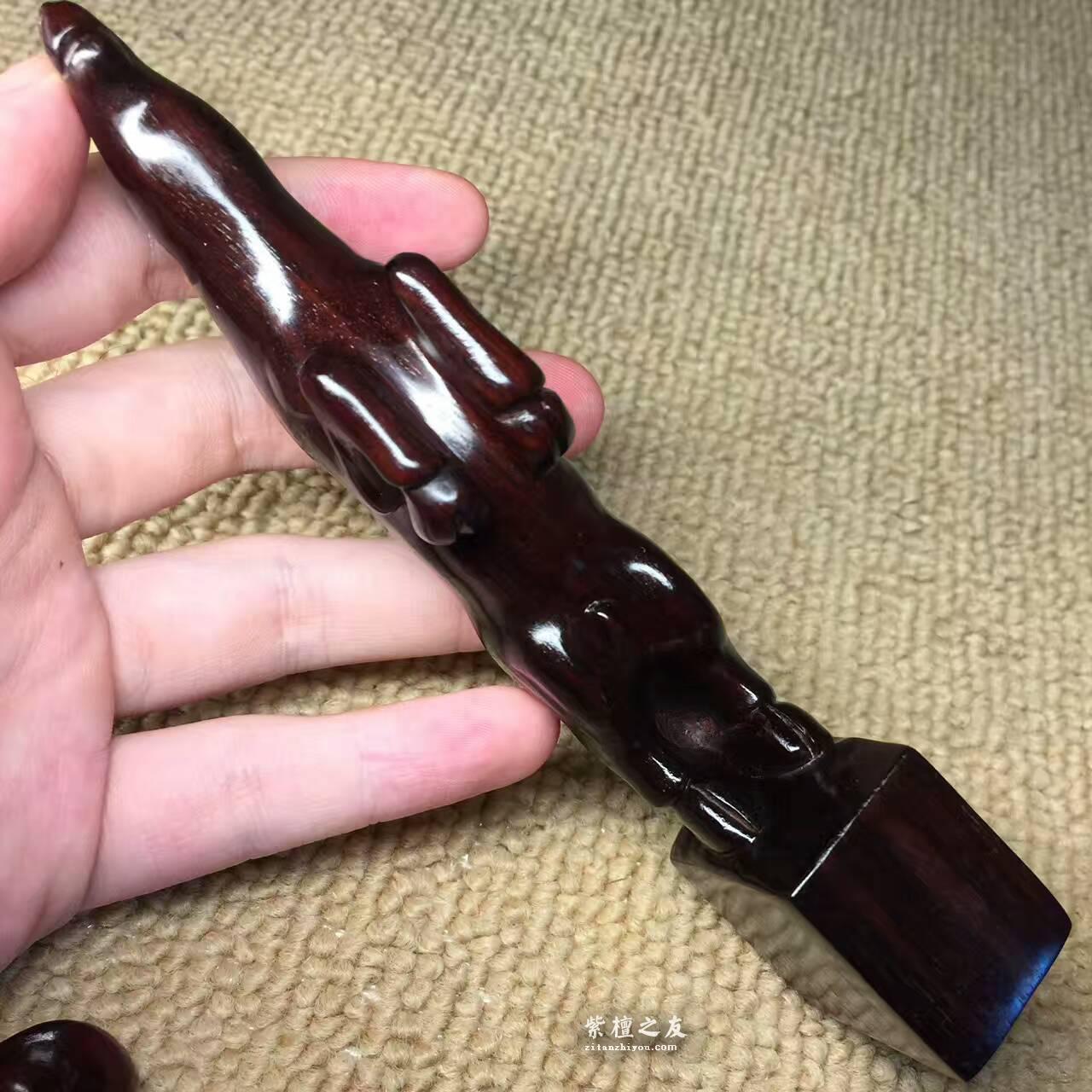 小叶紫檀陈年老料《立马成功》印章手把件-1