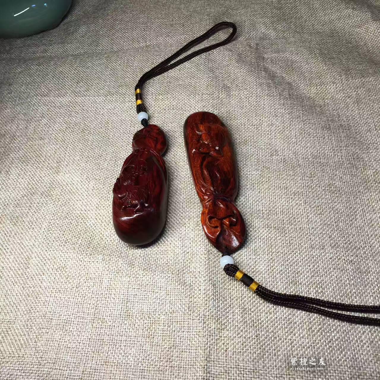 小叶紫檀数钱《钱袋子》手把件 油性好易包浆-9