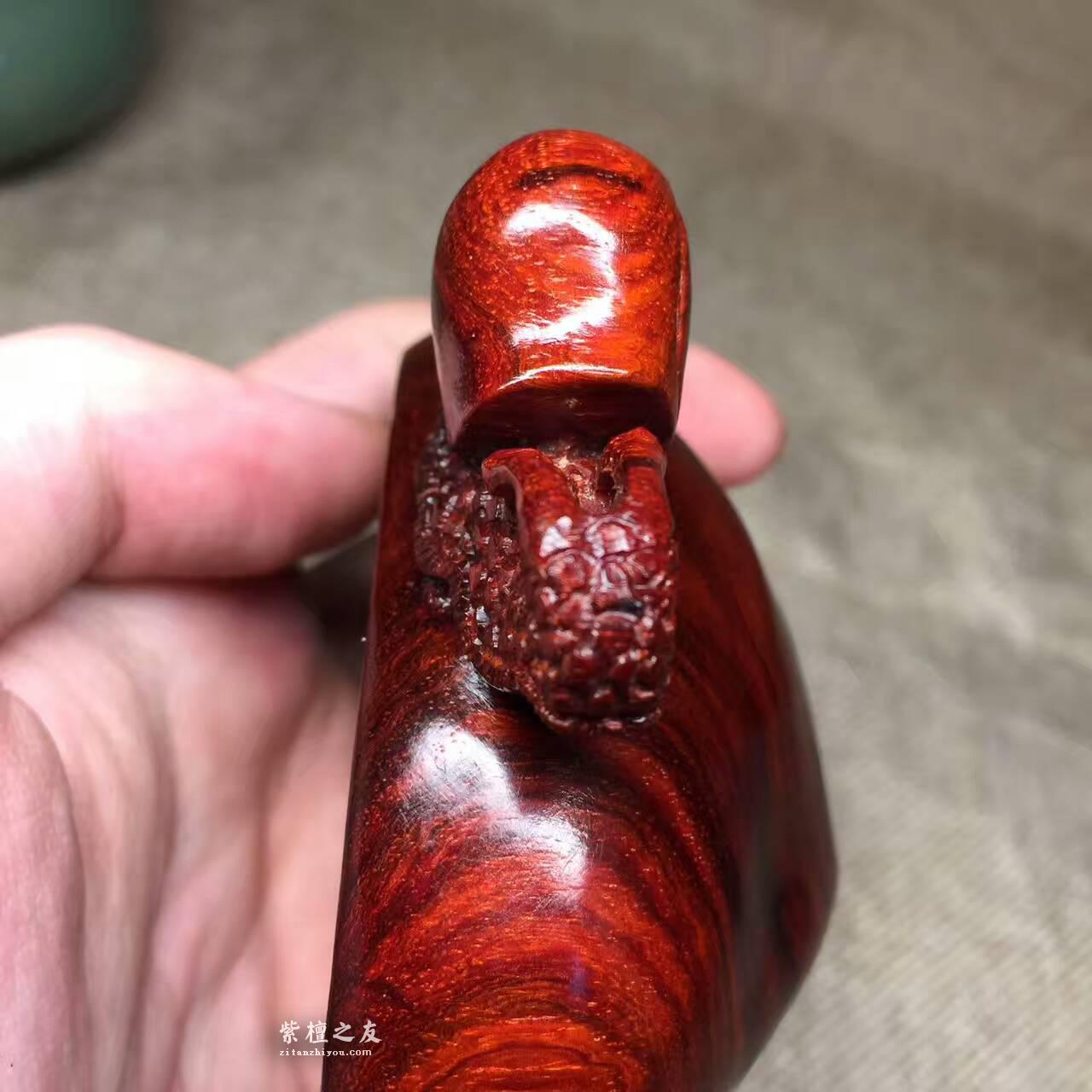 小叶紫檀手把件！《小蜗牛》 油性一流轻松盘玩-5