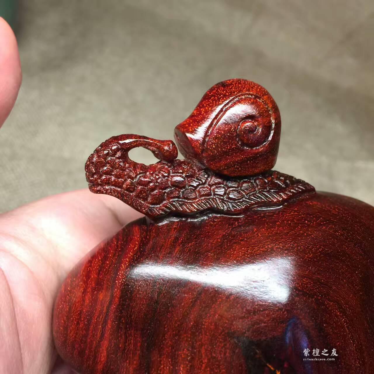 小叶紫檀手把件！《小蜗牛》 油性一流轻松盘玩-8