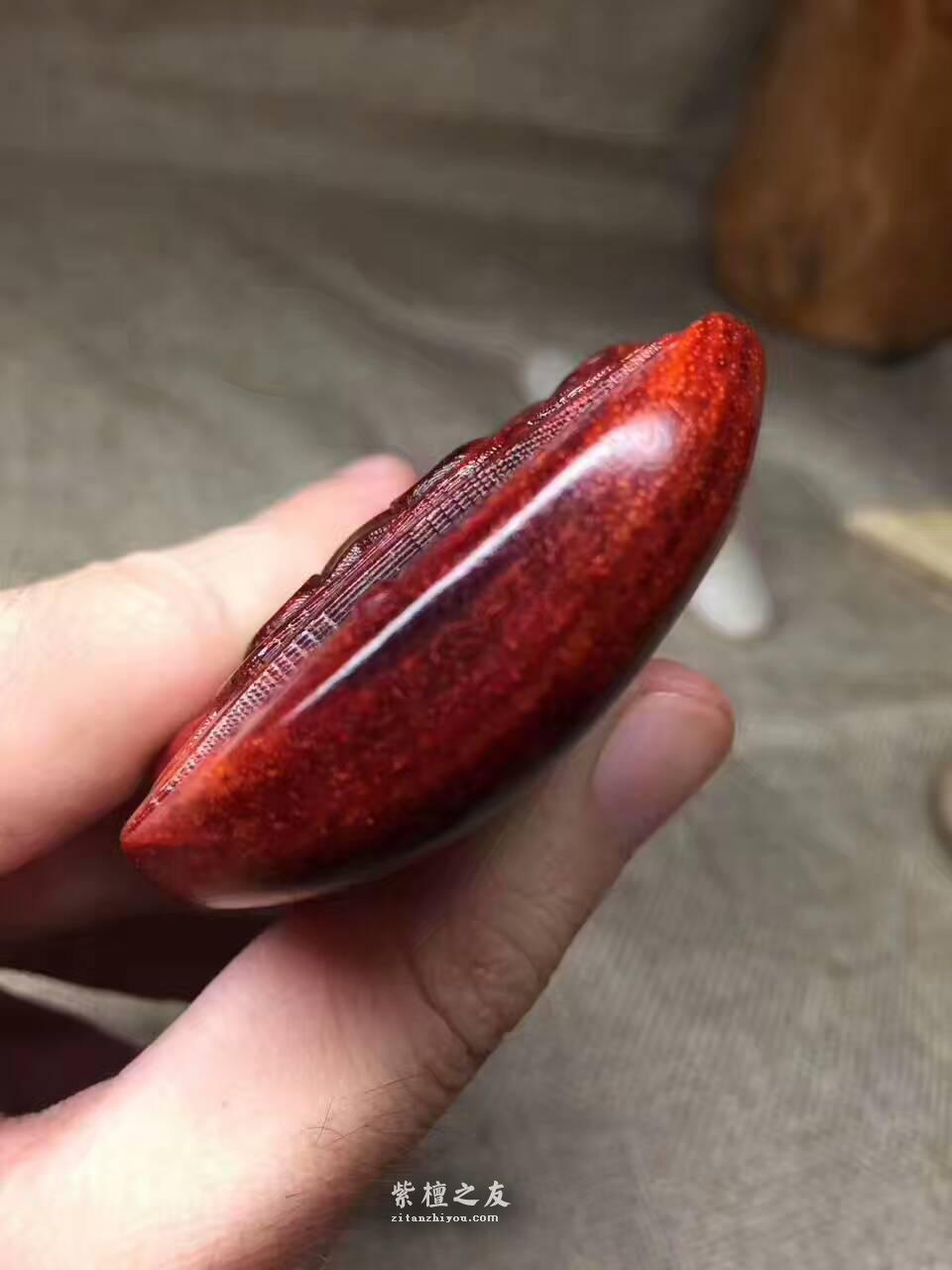 小叶紫檀霸气手把件 《招财貔貅》带金星无棕眼-5
