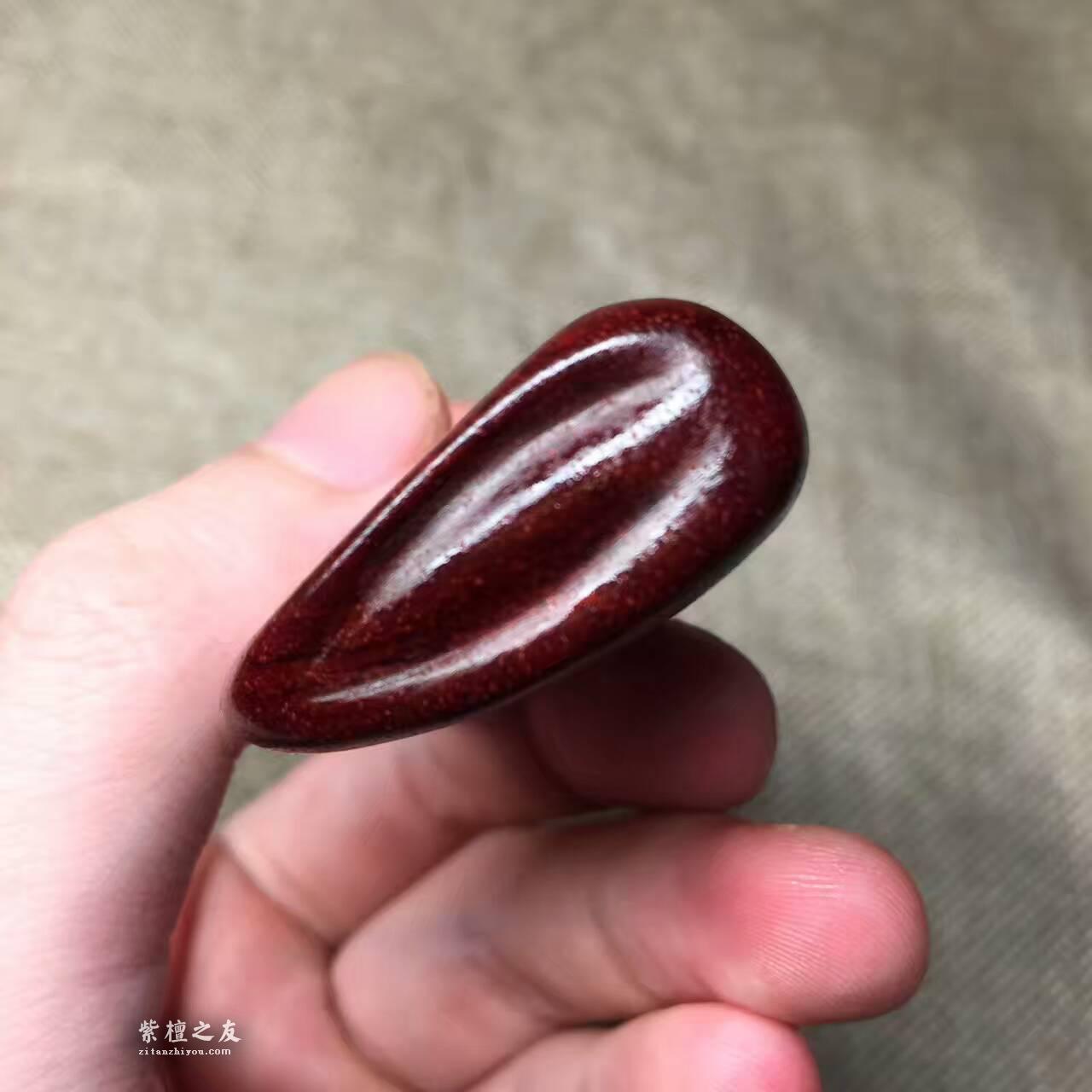 小叶紫檀节节高手把件鱼鳞底金星-2