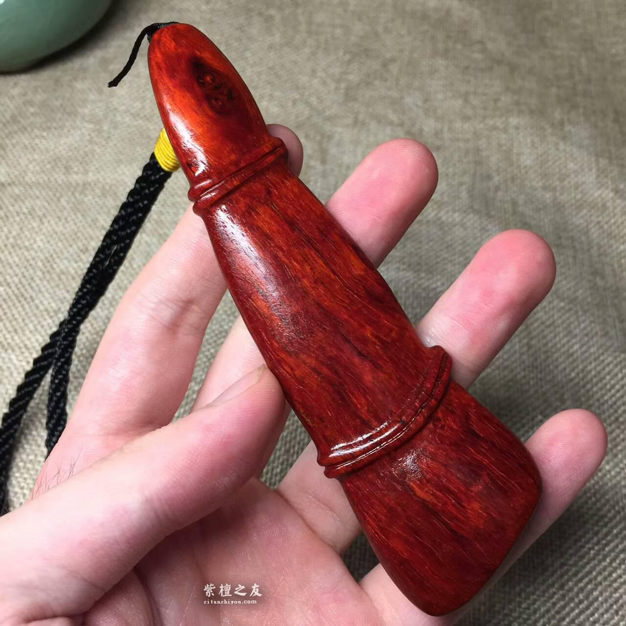 小叶紫檀节节高手把件鱼鳞底金星-4