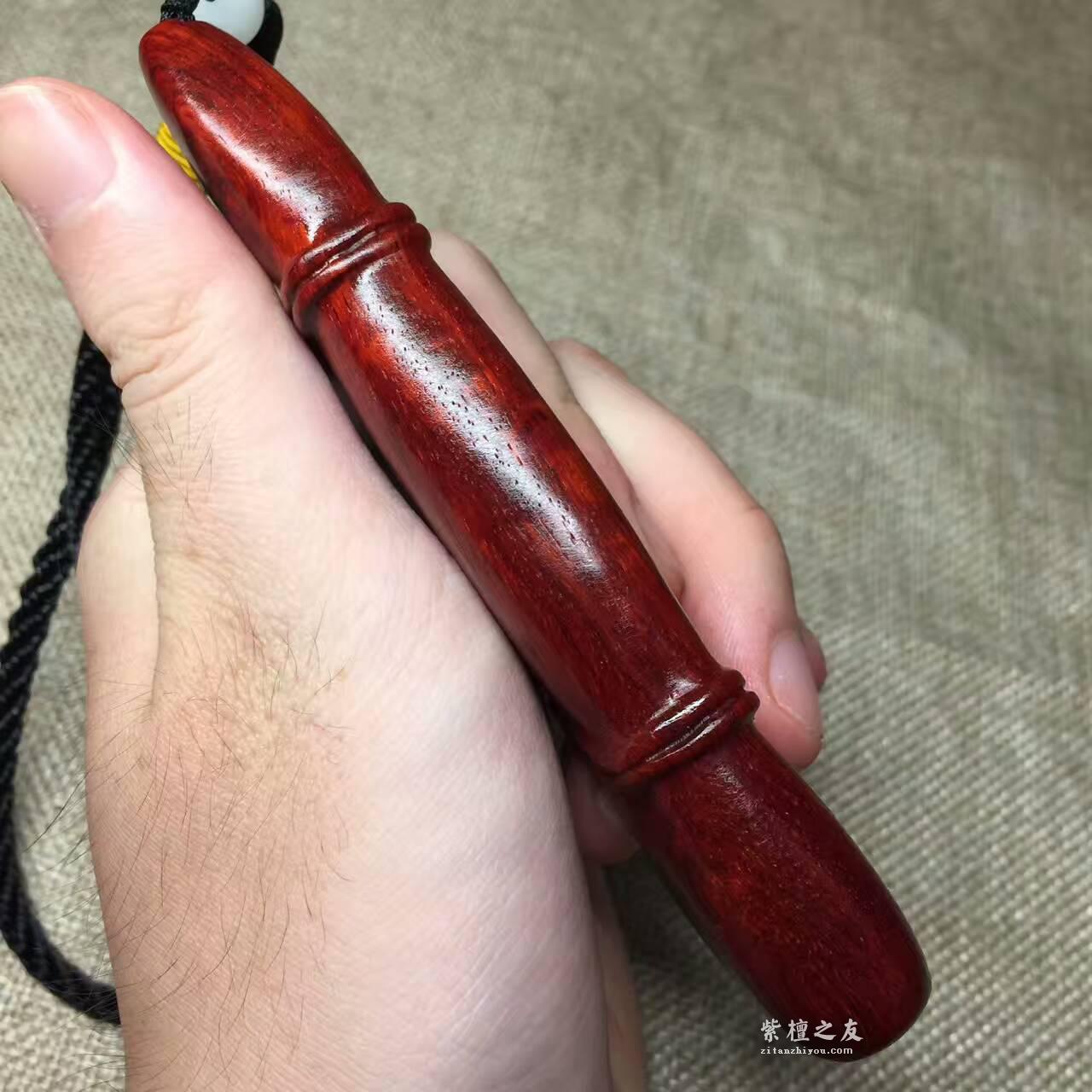 小叶紫檀节节高手把件鱼鳞底金星-8
