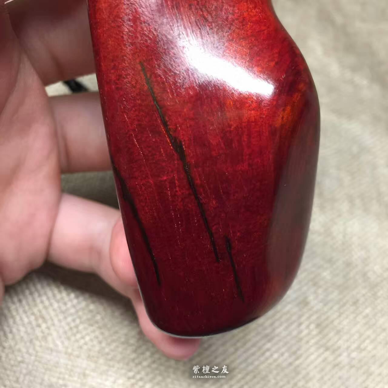 小叶紫檀中的王者《羽翼》手把件 完美无瑕鱼鳞底-6