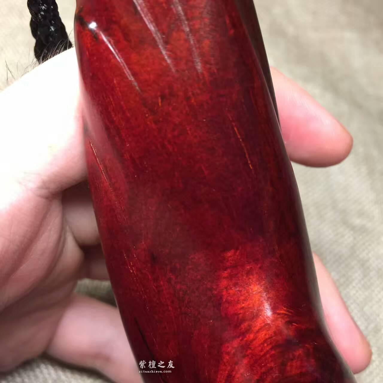 小叶紫檀中的王者《羽翼》手把件 完美无瑕鱼鳞底-8