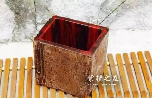 从古代建筑遗迹中拆下来的小紫叶檀剖开后竟然这么漂亮-4