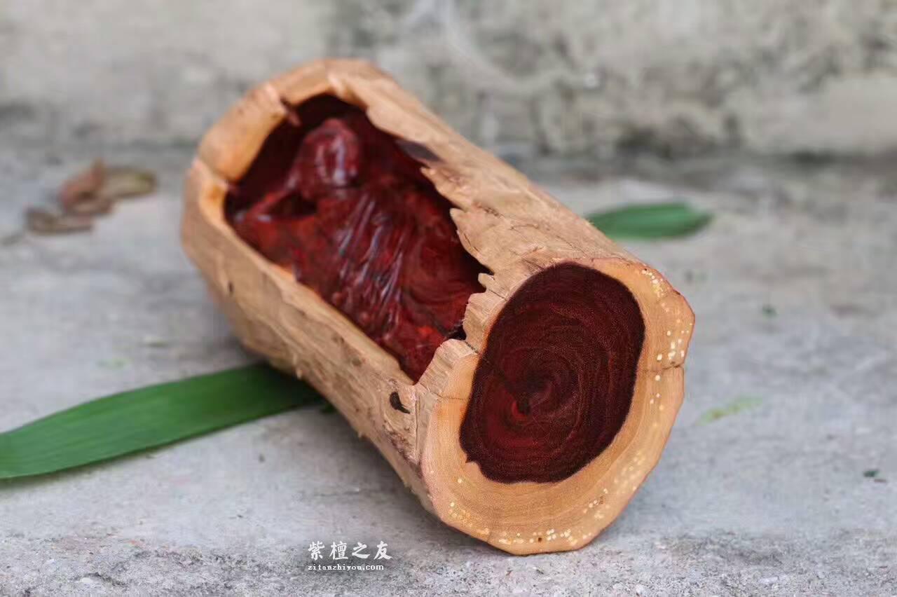 小叶紫檀摆件《卧佛》全实心老料保留天然白皮-7
