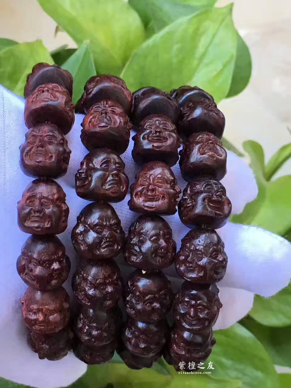 小叶紫檀佛头手串表情多样 品质完美值得收藏-5