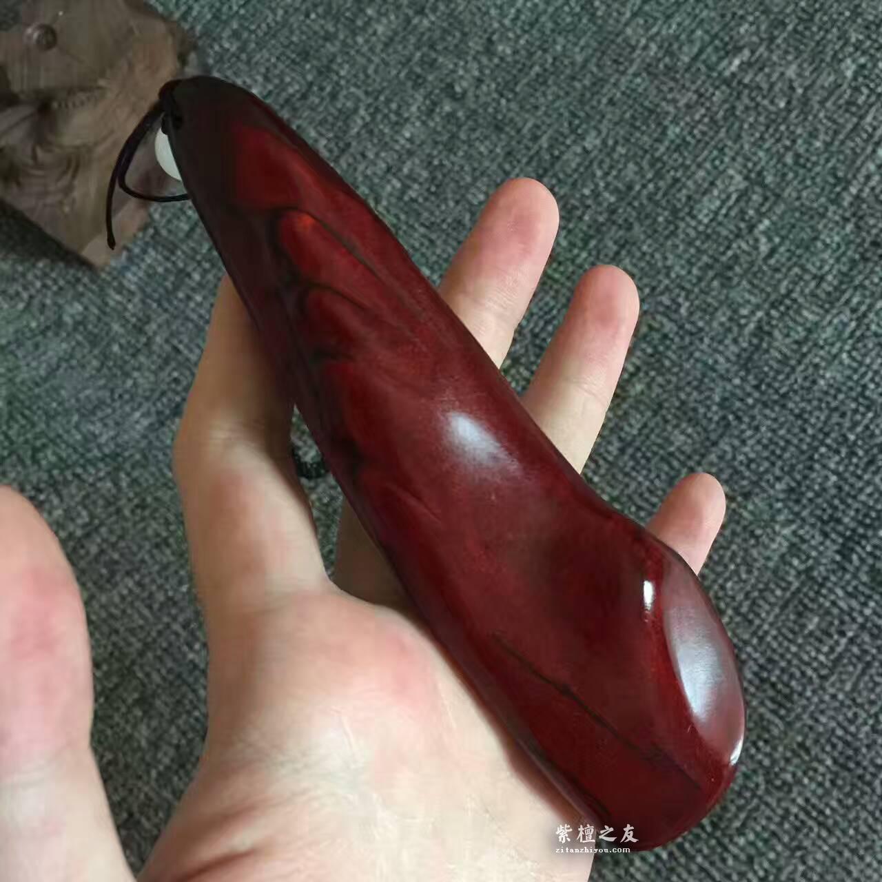 小叶紫檀手把件 材质完美鱼鳞底密度高-7