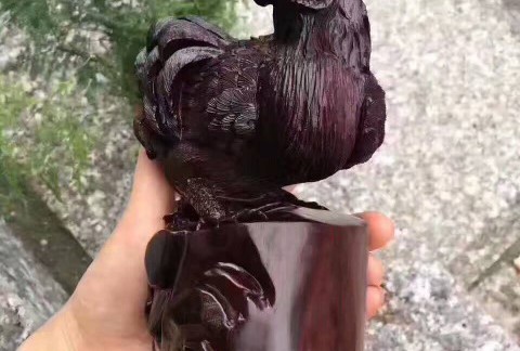 小叶紫檀《大吉大利》纯手工雕刻造型栩栩如生寓意美好