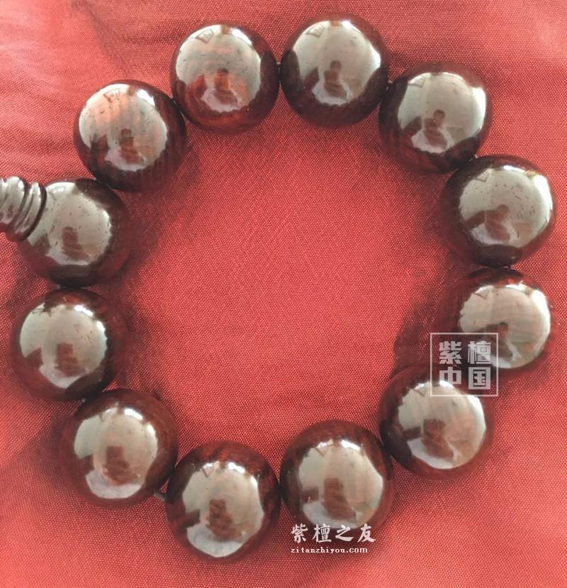 盘玩包浆后的小叶紫檀手串欣赏 真的很漂亮-10