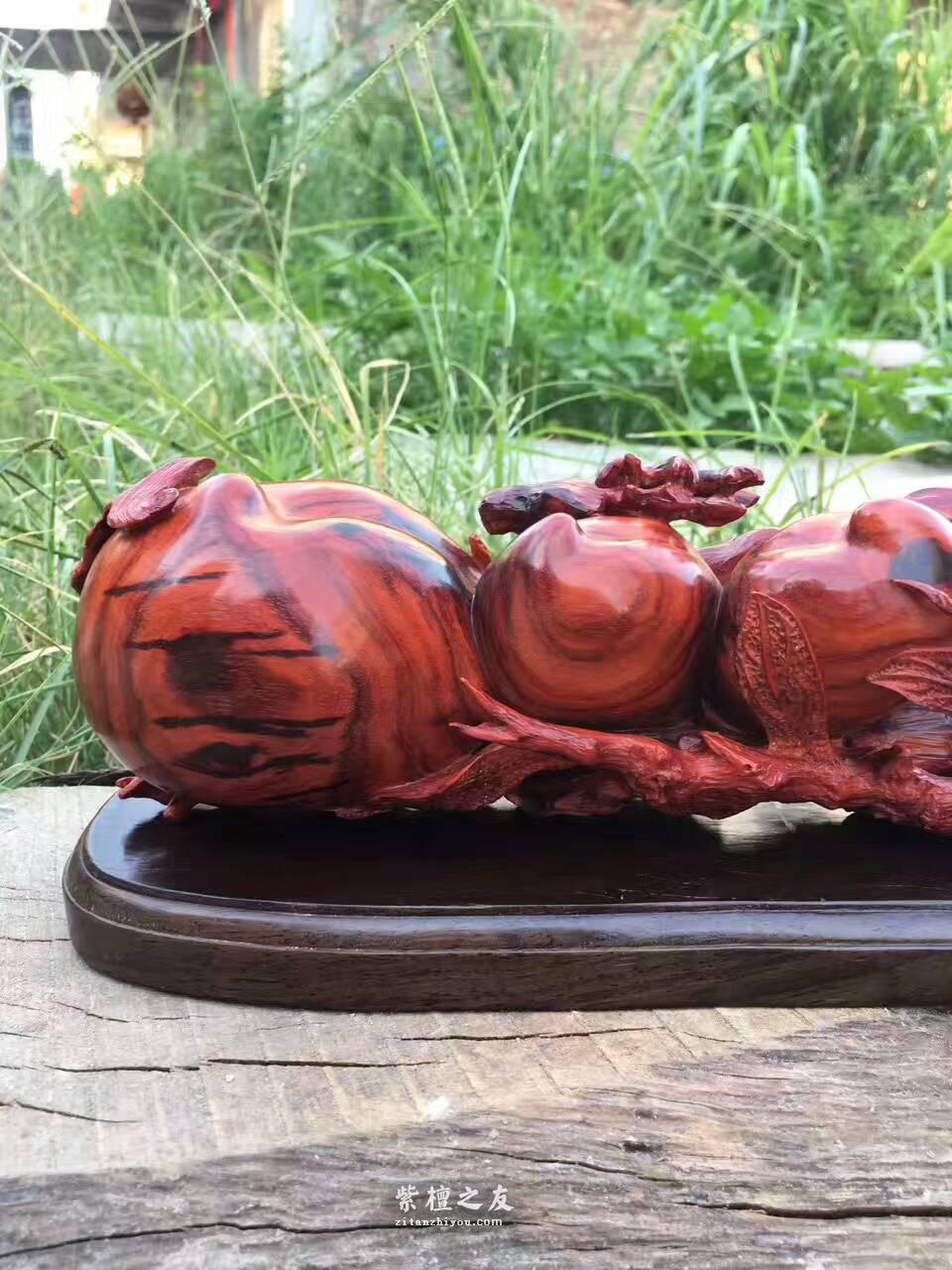 小叶紫檀工艺品《福禄寿》设计独特工艺精湛寓意美好-7