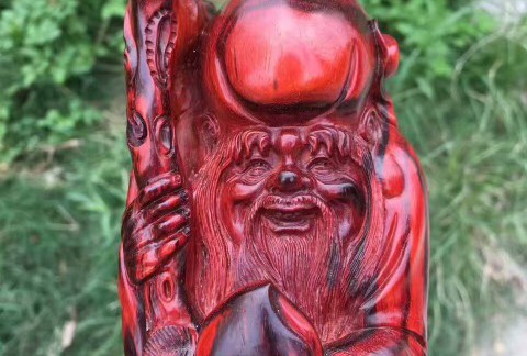 小叶紫檀《寿星》 工艺精美寓意健康长寿送长辈首选