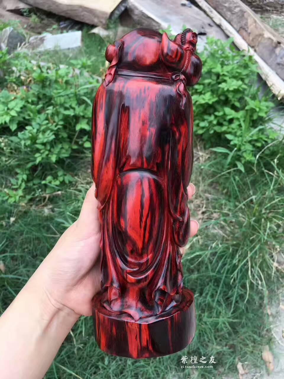 小叶紫檀《寿星》 工艺精美寓意健康长寿送长辈首选-5